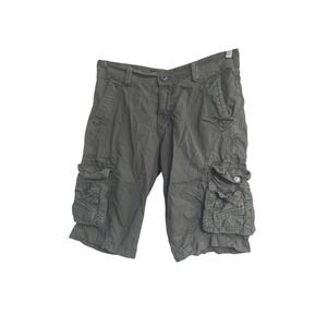 XRAY Jeans Mens Olive Green Cargo Shorts Sz 32 Relaxed Fit Multi Pocket Utility